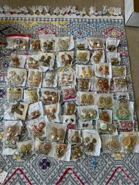 55+ Assorted Women's Fashion Earrings - Multi-Color Decorative Sets Box 2